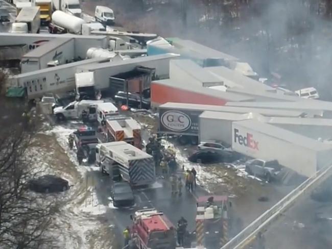 Crash on Interstate 81 in Schuylkill County. Pennsylvania. Picture: WGAL8