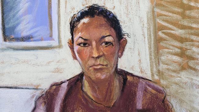 A court sketch of Ghislaine Maxwell.