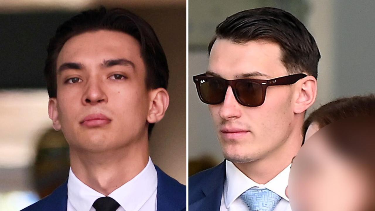 Charlie Tianma He, 22 of Runcorn, and Tyler Phillip Sullivan, 21 of Drewvale, are on trial in the Brisbane District Court for rape. Picture: Tertius Pickard / John Gass