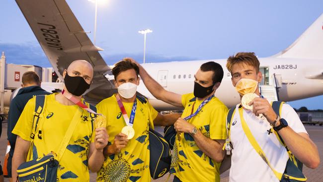 Alexander Purnell (second from right) celebrating success at Tokyo.