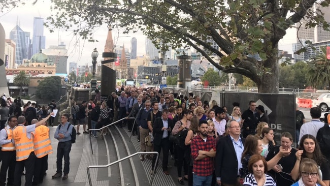 Commuters have been stranded in Melbourne after the Sandringham line was suspended. Picture: Kieran Rooney