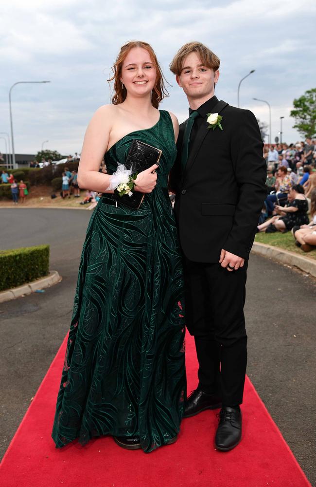 Ruby Servin and Orion Olllier at Highfields State Secondary College. Picture: Patrick Woods.