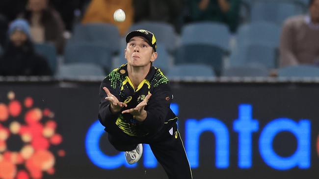 Adam Zampa is able to reconcile his environmental concerns and Alinta Energy’s sponsorship of the national men’s team. Picture: Mark Evans/Getty Images