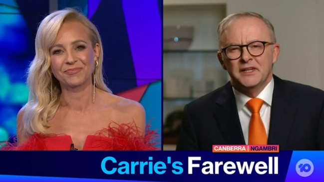 Albo farewells Carrie on The Project