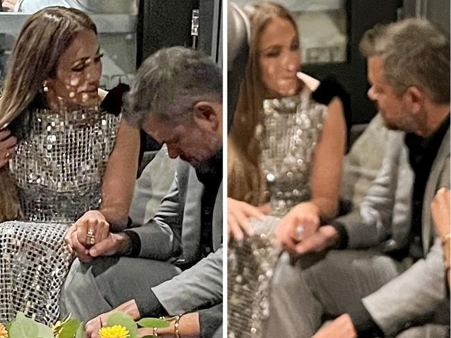 Jennifer Lopez and Matt Damon were seen holding hands at the Unstoppable premiere after party.