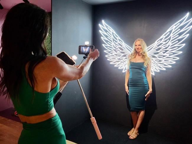 An angel selfie pod at Selfie HQ on The Corso at Manly. Picture: Selfie HQ