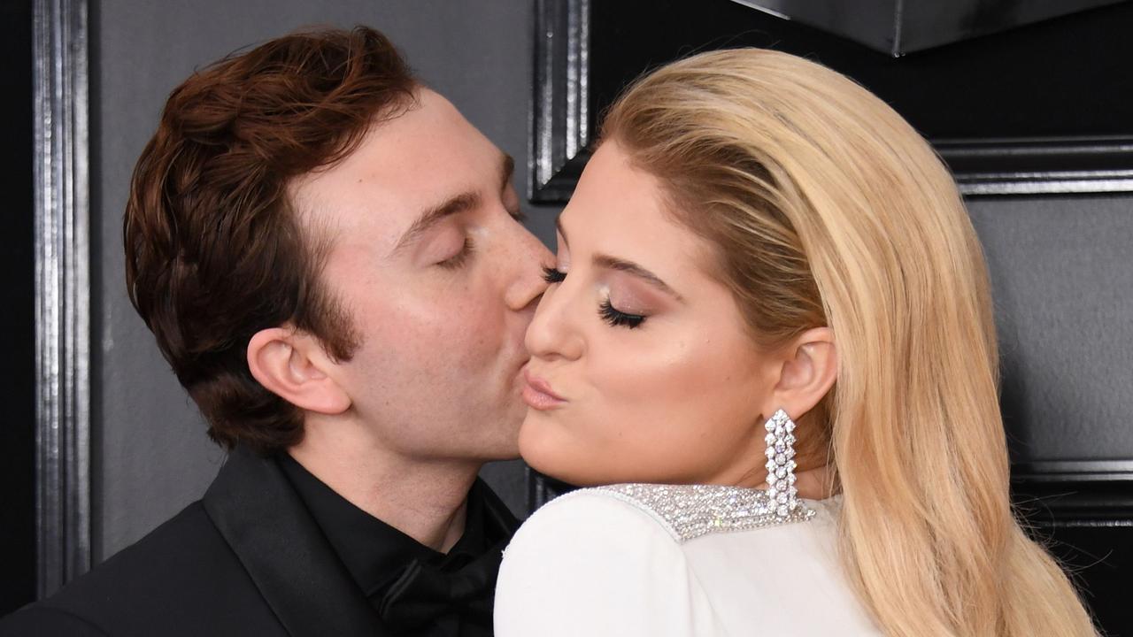 US singer Meghan Trainor and husband actor Daryl Sabara at the Grammy Awards in 2019. Picture: Valerie Macon/AFP