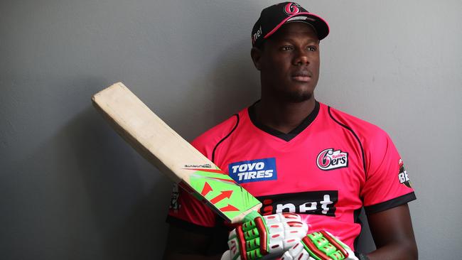 Carlos Brathwaite will sport the magenta of the Sydney Sixers. Picture: Brett Costello