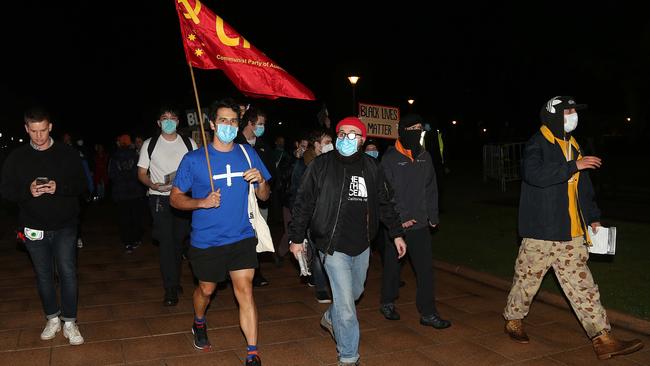 Protesters in Sydney’s CBD.