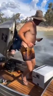 Aussie man has near miss with wild tinny crash