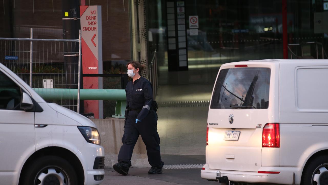 Police were seen at the crime scene this morning. Picture: David Crosling