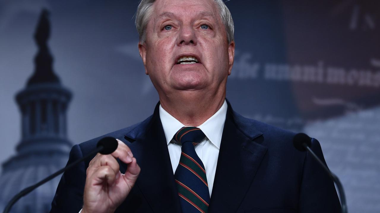 US Senator Lindsey Graham is one of a number of Republicans who have criticised the impeachment and are likely to vote to acquit Donald Trump in any Senate trial. Picture: Brendan Smialowski/AFP