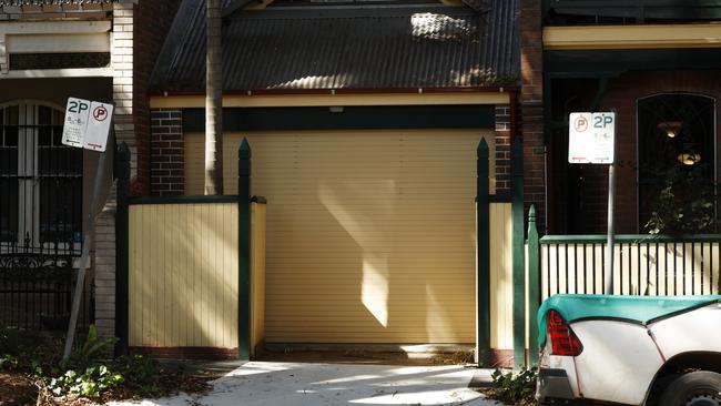 The new footpath and driveway outside Sydney Lord Mayor Clover Moore’s property on Kepos St, Redfern. Her side of the street has been repaved by her council, but the other side of the street hasn’t. Picture: Jonathan Ng