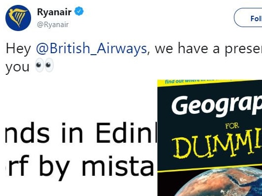 Ryanair's attempt to diss British Airways on Twitter didn't go so well.