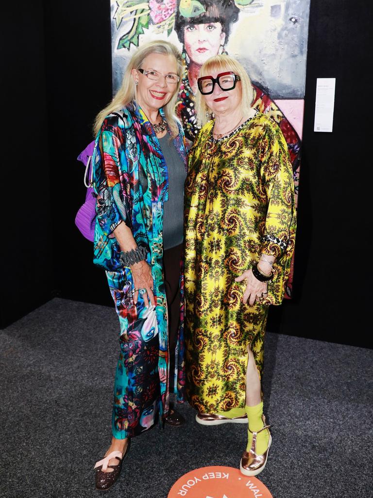 Mary Dickinson and Suzanne Brooks at Brisbane Portrait Prize at Brisbane Powerhouse in New Farm on Wednesday, October 7, 2020. Photo: Claudia Baxter Socials: Damien Anthony Rossi. Picture: Kim Rafael Llige