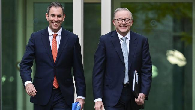 Anthony Albanese and Treasurer Jim Chalmers ahead of the May 9 federal budget. Picture: NCA NewsWire / Martin Ollman