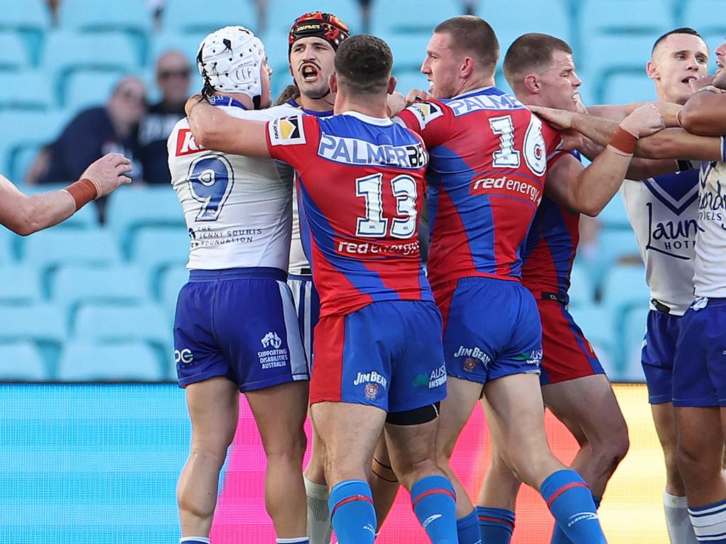 Jack Hetherington and Reed Mahoney were both sin binned. Picture: Mark Kolbe/Getty Images