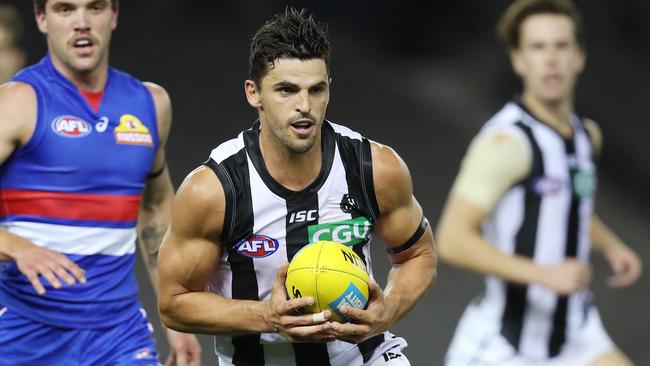 Scott Pendlebury will need to lead the Magpies through a challenging draw. Picture: Michael Klein