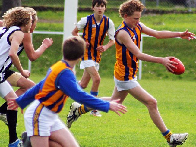 Adam Treloar in action for Noble Park as a junior. Picture: Tanya Fry