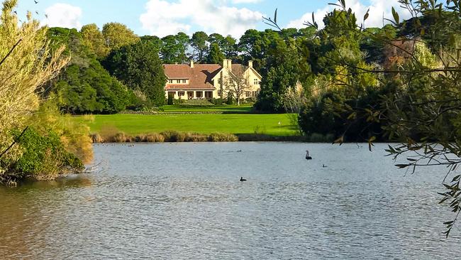 A private lake on the expansive property, marketed for $25 million.