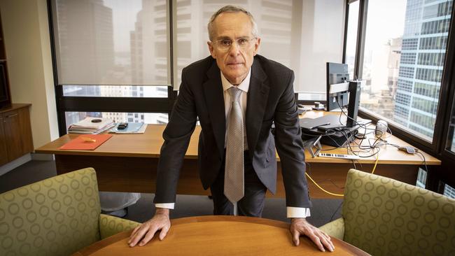 ACCC chairman Rod Sims in his Sydney office last year on the release of its report into Google and Facebook. Picture: John Feder