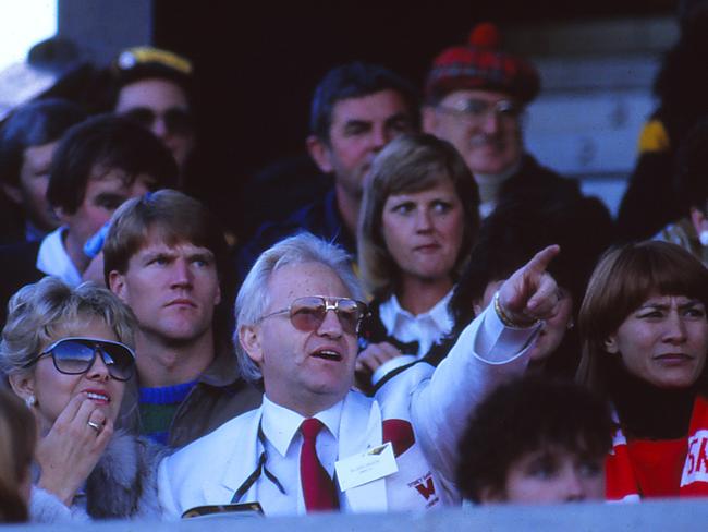 Edelsten watches a Swans game. Photo: Getty Images