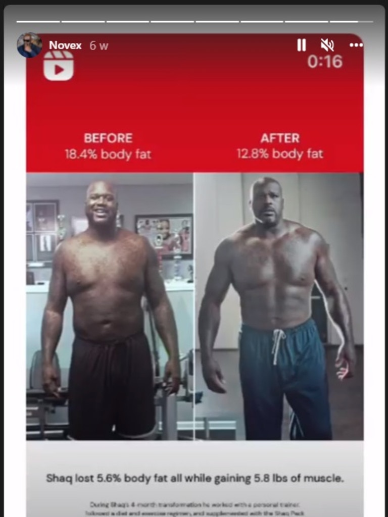 Nba News Shaquille Oneal Weight Loss Diet Instagram Gym Video Herald Sun 