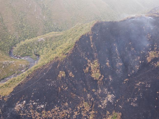 A ridgeline near the Gordon River. Picture: WARREN FREY/TASMANIA FIRE SERVICE