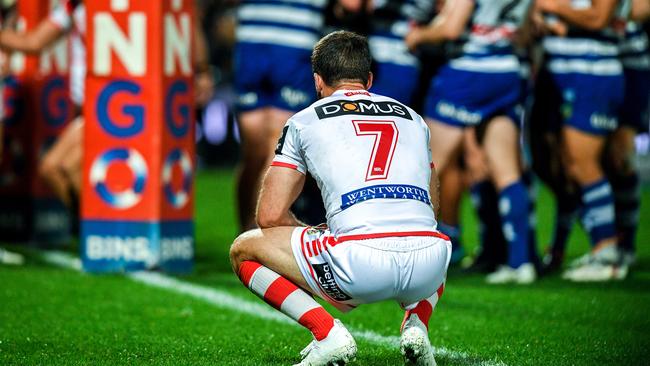 Hunt has been the scapegoat for the Dragons’ slump. (AAP Image/Brendan Esposito)