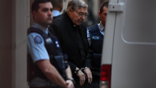 Cardinal George Pell leaving the Supreme Court following his appeal hearing in June. Picture: Erik Anderson