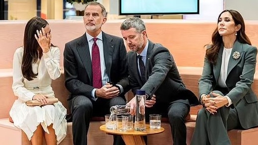 Spain's King Felipe and Queen Letizia, and Denmark's Crown Prince Frederik and Crown Princess Mary are pictured together in Copenhagen, Denmark on November 8, just days after the rumours were made public. Picture: Getty Images