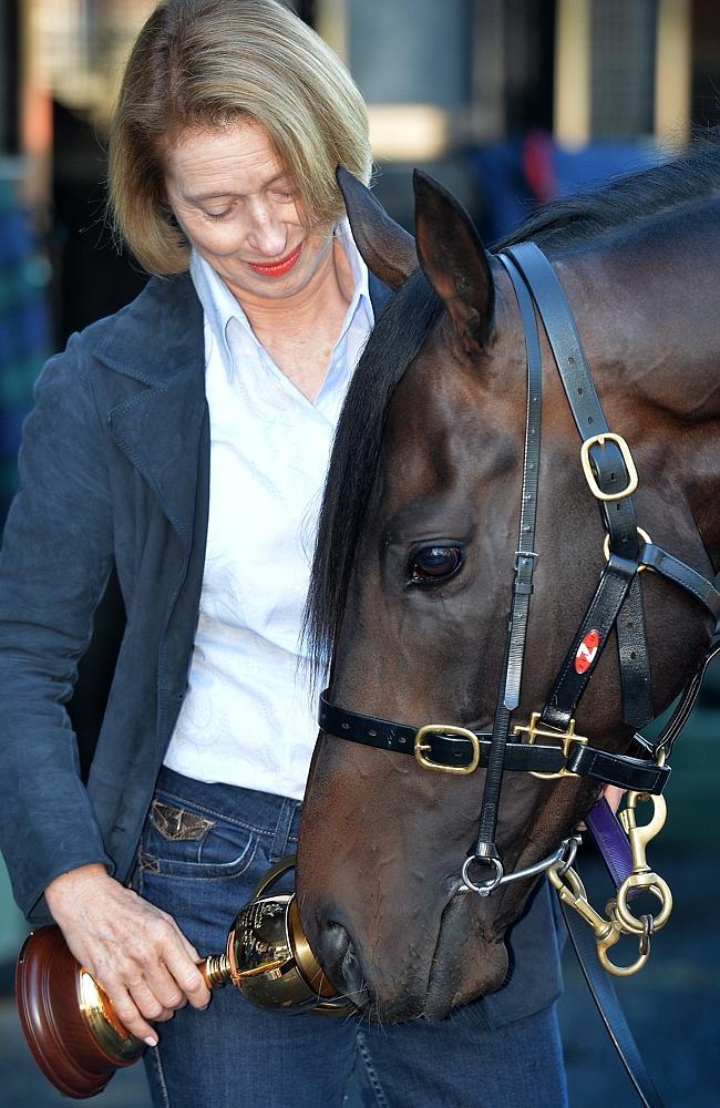 Gai Waterhouse and Melbourne Cup winner Fiorente. Picture: Jay Town.