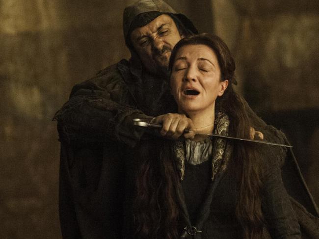 Catelyn Stark meets her end in Game of Thrones.