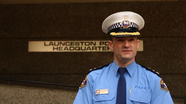 New Northern District Commander Marco Ghedini outside the Launceston Police Station. Picture: Stephanie Dalton