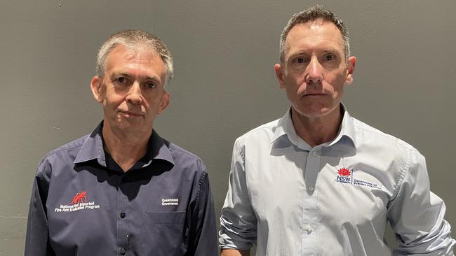 National Fire Ant Eradication Program head of operations Graeme Dudgeon and NSW DPI director of invasive species biosecurity Scott Charlton. Picture: Sam Stolz