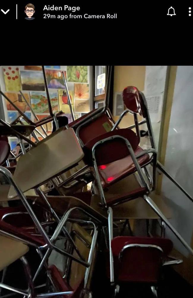 Students barricaded themselves inside classrooms. Picture: Ayden Sanders