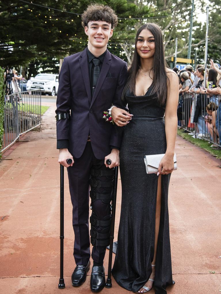 Noah Gierke and partner Heloisa Da Silva at St Mary's College formal at Picnic Point, Friday, March 24, 2023. Picture: Kevin Farmer