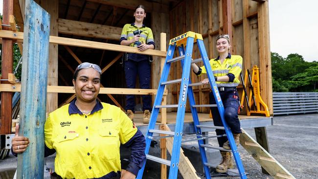 First year apprentices Jade Elu, Hunter O'Donnell and Madi McDonald. Picture: Brendan Radke