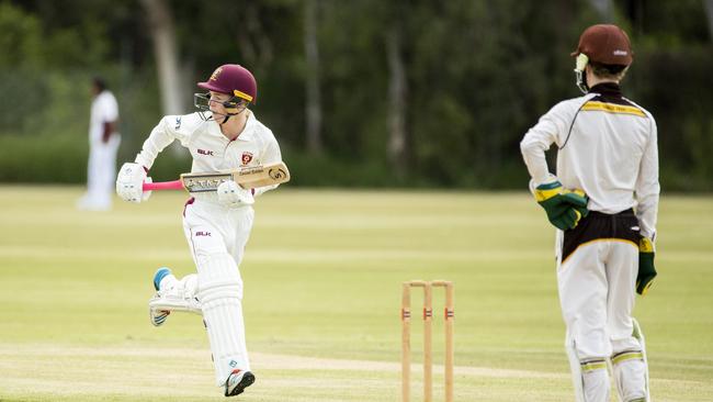 Sam Batiste in the AIC Cricket game between Padua College and St Peters Lutheran College. (AAP Image/Richard Walker)