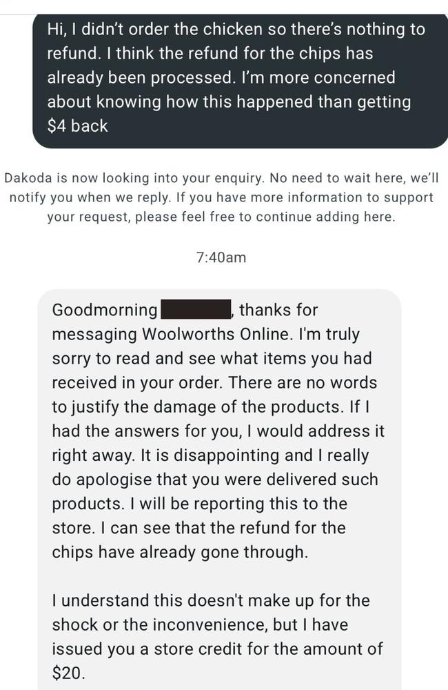 The Gold Coast mum was issued a $20 refund as compensation for the ordeal. Picture: contributed.