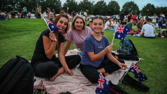 People gather as they wait for a fireworks as part of the Australia Day celebrations at Adams Park Canley Vale on January 2. Picture: Getty Images