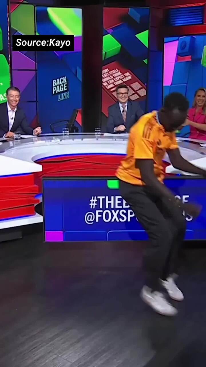 Sprinting-sensation Gout Gout 'hits the griddy' on live TV
