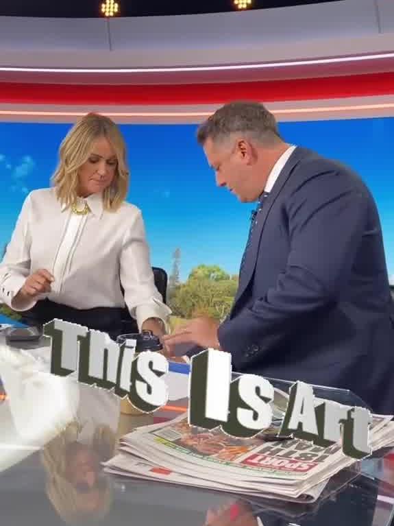 Stefanovic and McKinnon made fun of the situation on Monday. Picture: Channel 9