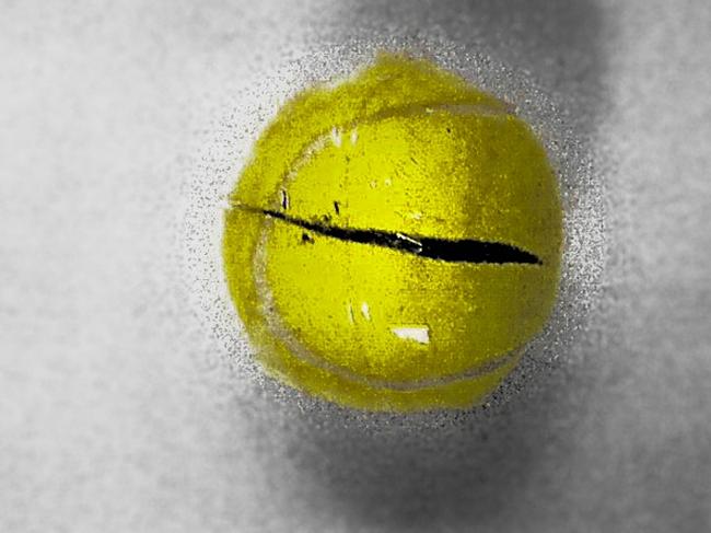 This tennis ball thrown over the fence at Dawn De Loas jail was found loaded with contraband. Picture: Corrective Services NSW