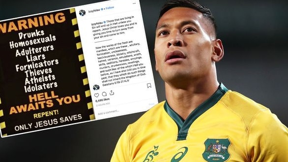 Israel Folau is facing a huge backlash following this post.