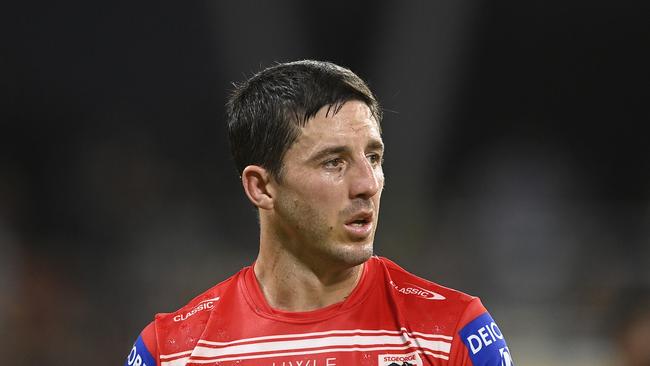 TOWNSVILLE, AUSTRALIA - MAY 13: Ben Hunt of the Dragons loduring the round 11 NRL match between North Queensland Cowboys and St George Illawarra Dragons at Qld Country Bank Stadium on May 13, 2023 in Townsville, Australia. (Photo by Ian Hitchcock/Getty Images)