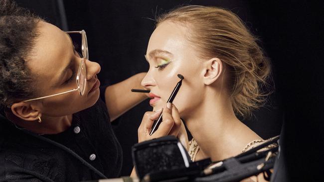 Ammy Drammeh and Lily-Rose Depp on set with Chanel.