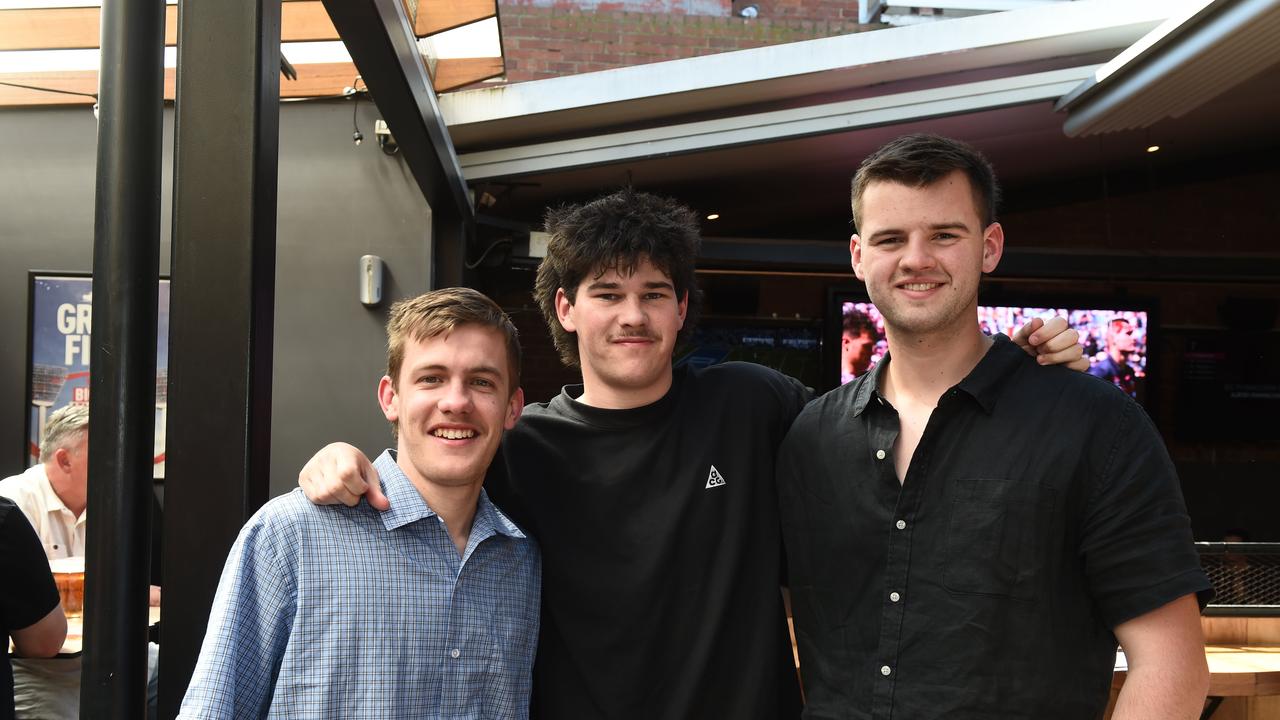 Ben Macfarlane, Harry Cockerell, and Ben Matheson. AFL GF in Geelong.