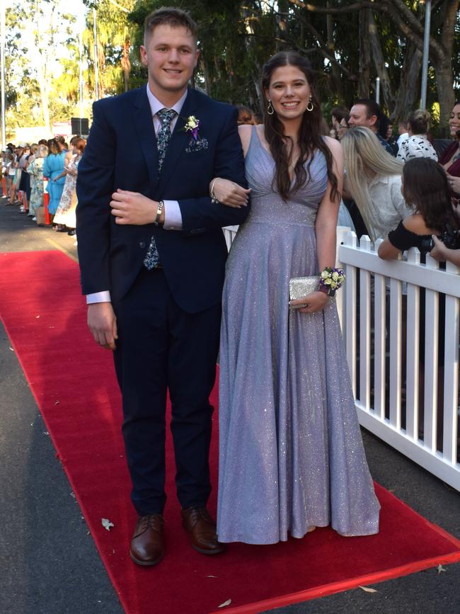 Taleah Sharrock and Marcos Harvey at the North Rockhampton High School Formal 2023.