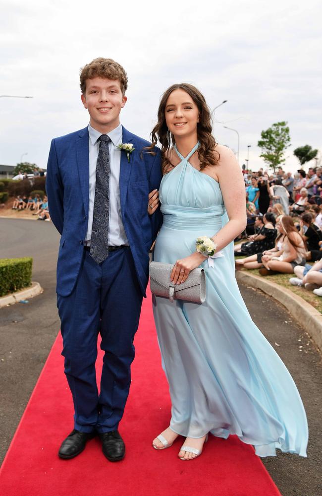 Thomas Bickett and Bre Lance at Highfields State Secondary College. Picture: Patrick Woods.